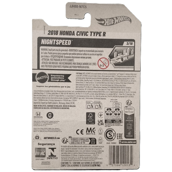 Hot Wheels 2018 Honda Civic Type R (Nightspeed)